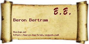 Beron Bertram névjegykártya